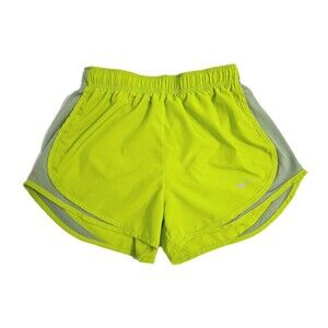 Nike Women's Small Tempo Lined Running Shorts Hi Vis Neon Green Gray Mesh Gym